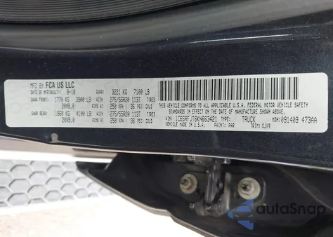 2019 Ram 1500 Laramie 4X4 5'7 Box из США, поврежденный, VIN 1C6SRFJT6KN663421